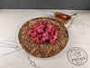 Raw beef chunks on a wooden cutting board with spices, on a marble surface, featuring Halal Prime Meat logo.