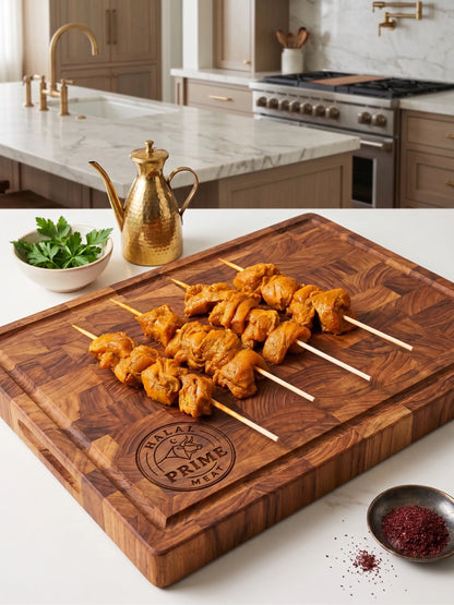 Shawarma Chicken Thigh Cubes — Halal | Marinated & Ready to Cook | 1 lb