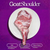 Raw goat shoulder, a lean cut of red meat with white fat marbling, resting on a white plate against a vibrant purple background, with prominent white text Goat Shoulder and labels indicating Halal Natural-ForageFed and Pasture Raised qualities