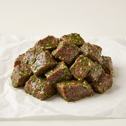 Chimichurri Beef Cubes - Halal | Marinated & Ready to Cook | 1 lb