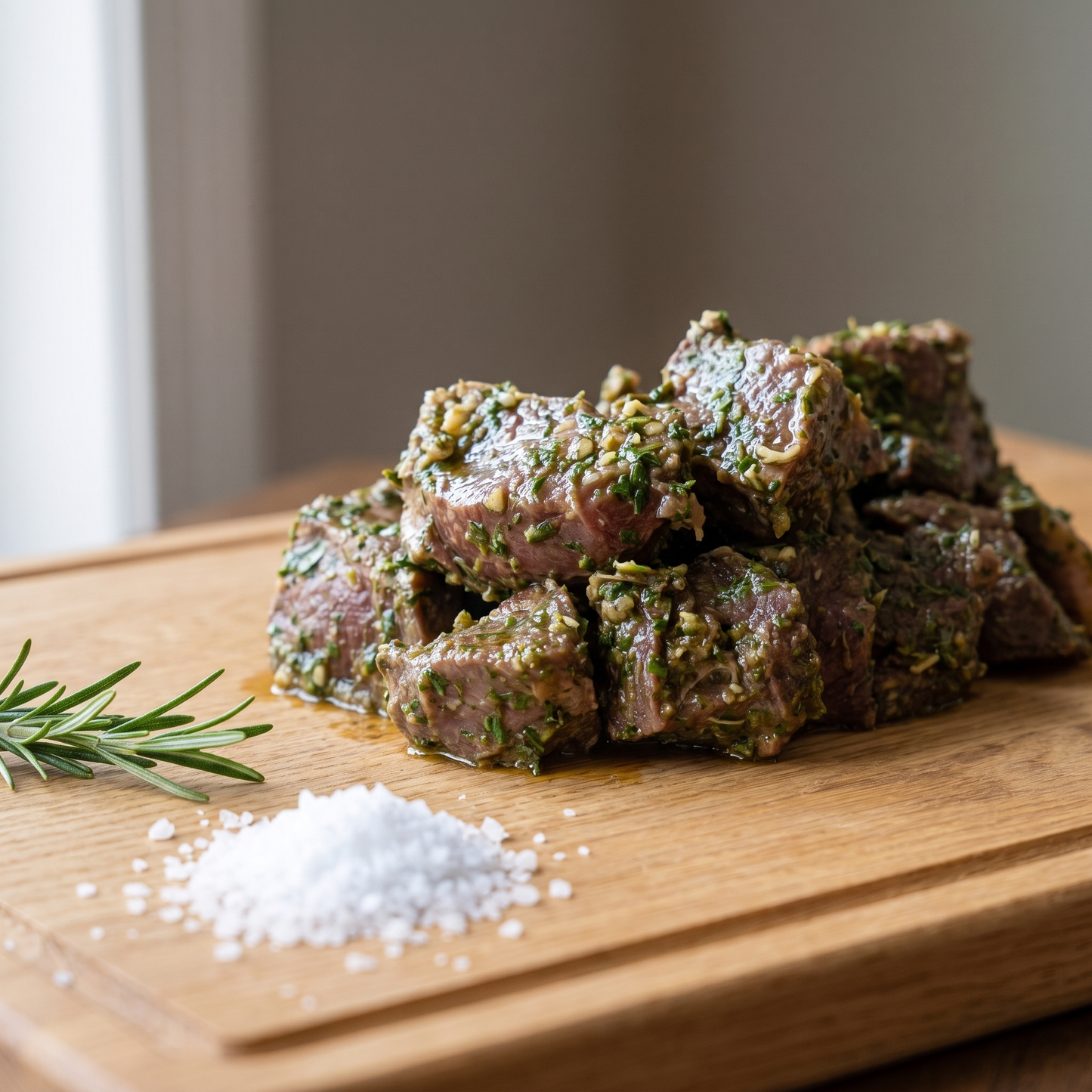 Chimichurri Beef Cubes - Halal | Marinated & Ready to Cook | 1 lb