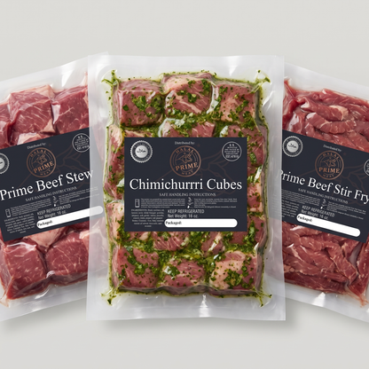Chimichurri Beef Cubes - Halal | Marinated & Ready to Cook | 1 lb