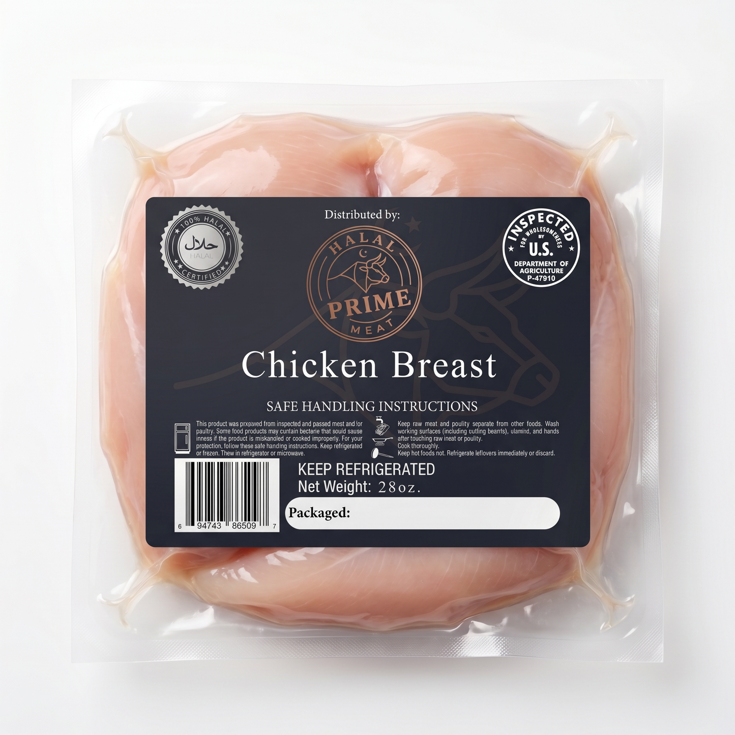 Chicken Breast - Halal (2 pcs, 1.8–2 lb)