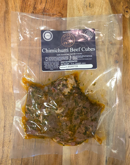 Chimichurri Beef Cubes - Halal | Marinated & Ready to Cook | 1 lb