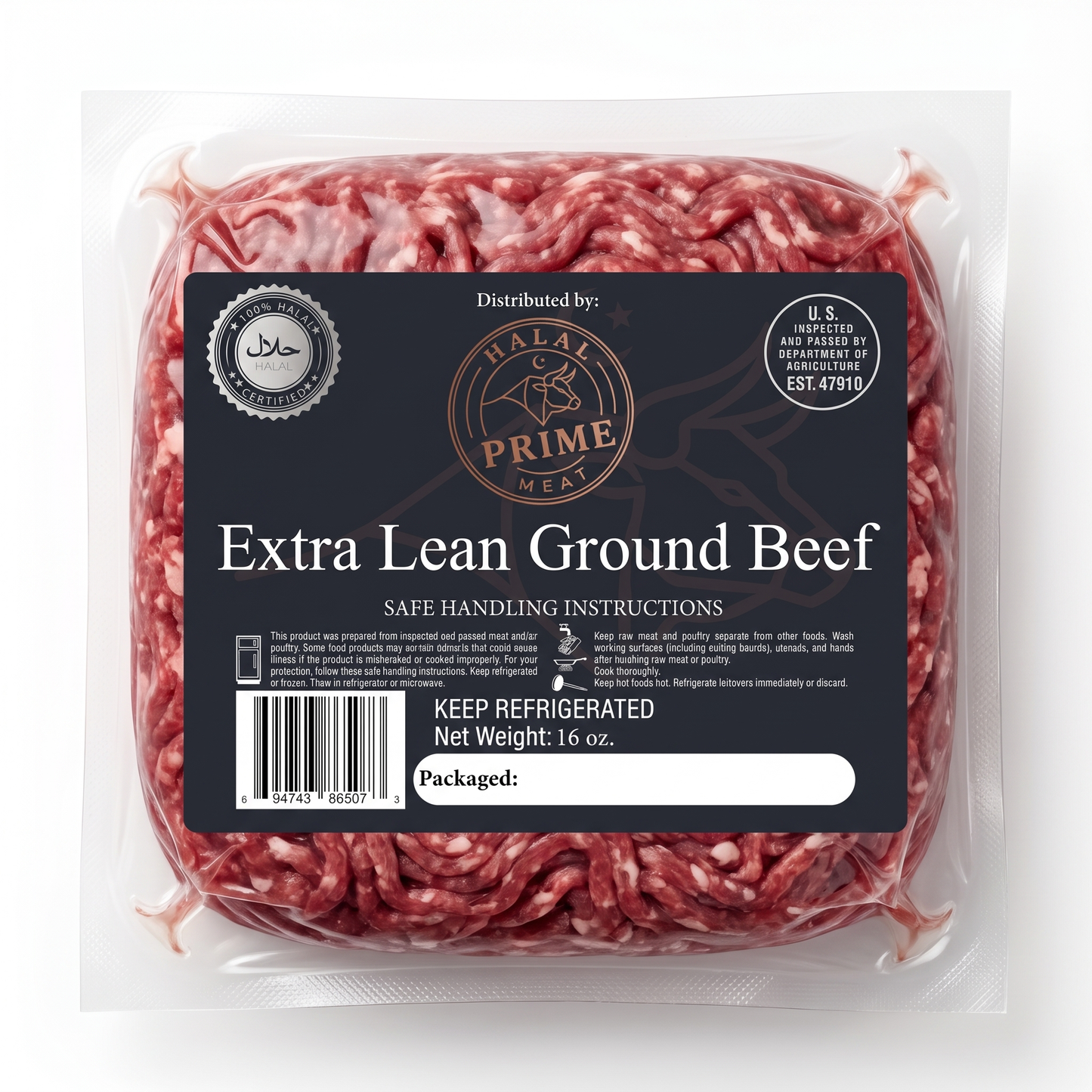 Extra Lean Ground Beef 93/7 - Halal (Lean, 1 lb)