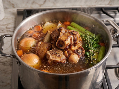 pot with Goat bones used to flavor a soup