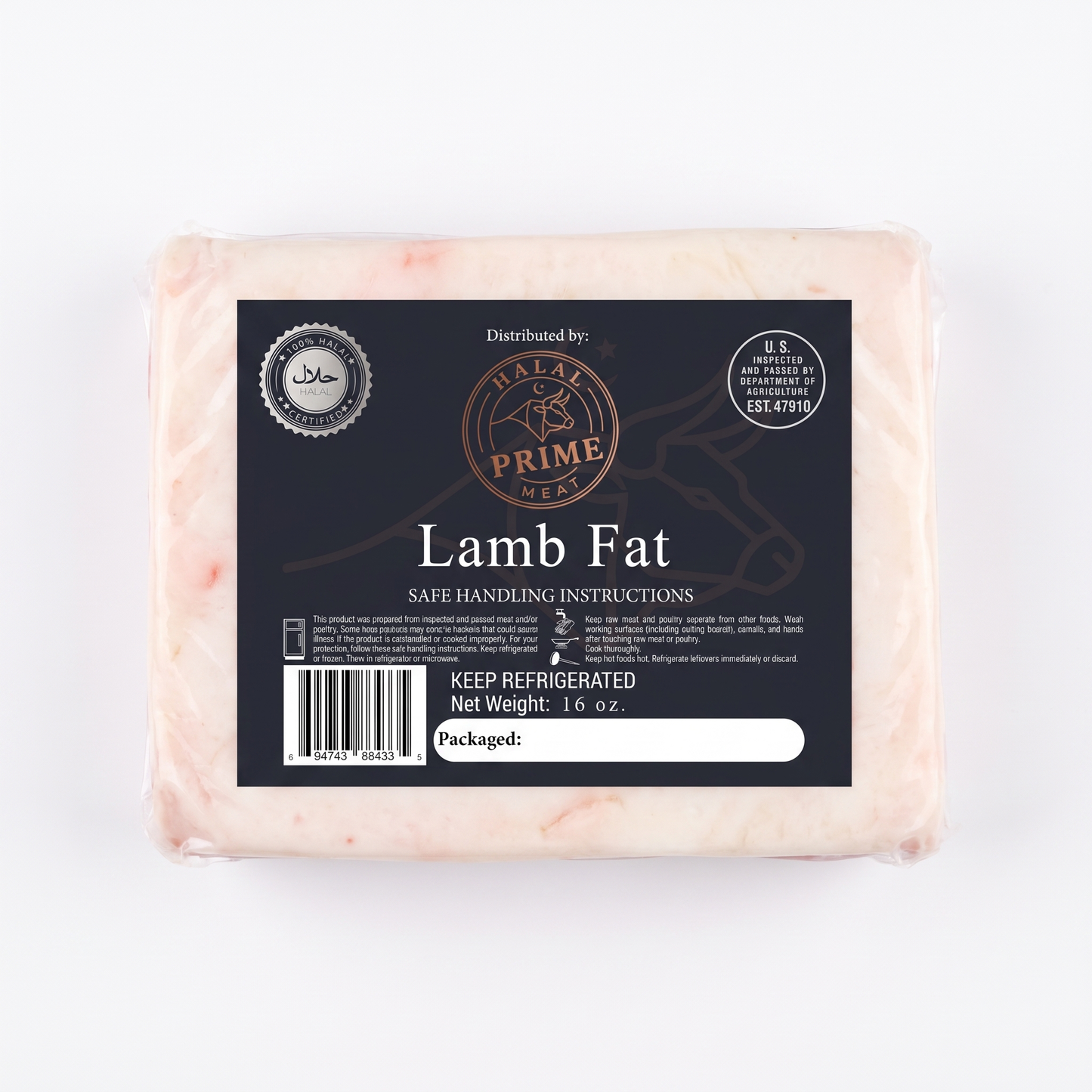 Lamb Loin Fat - Halal (1 lb)