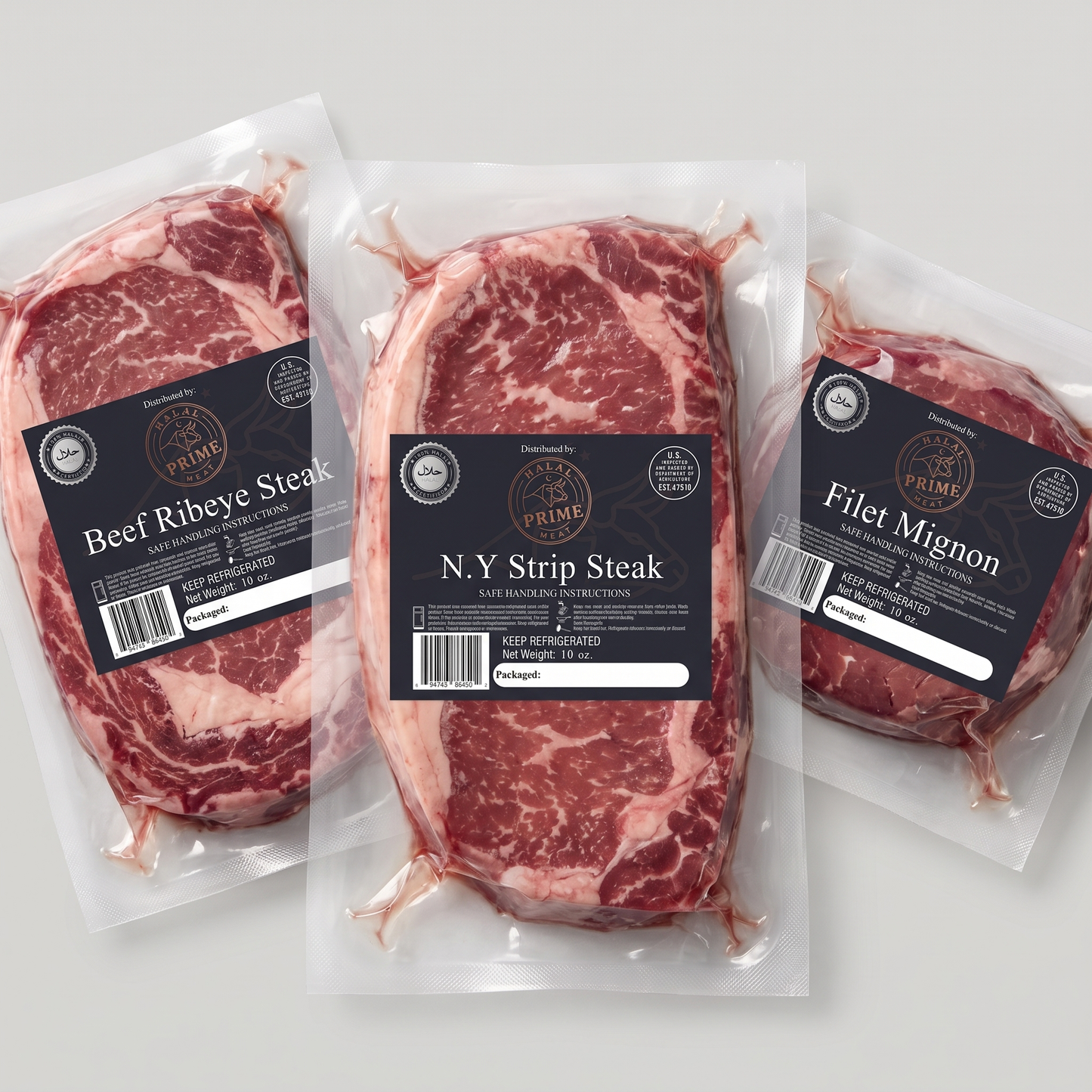 N.Y Strip Steak - Halal (1 Piece 1 Inch thick - 12-14 oz )