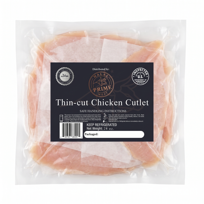 Ultra-Thin Sliced Chicken Cutlet - Halal (1.8 lb.)